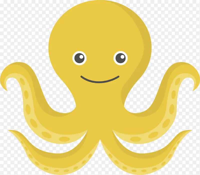 黄色章鱼矢量图