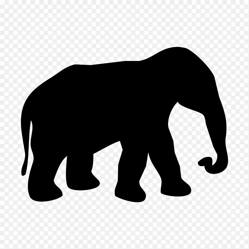 剪影动物大象