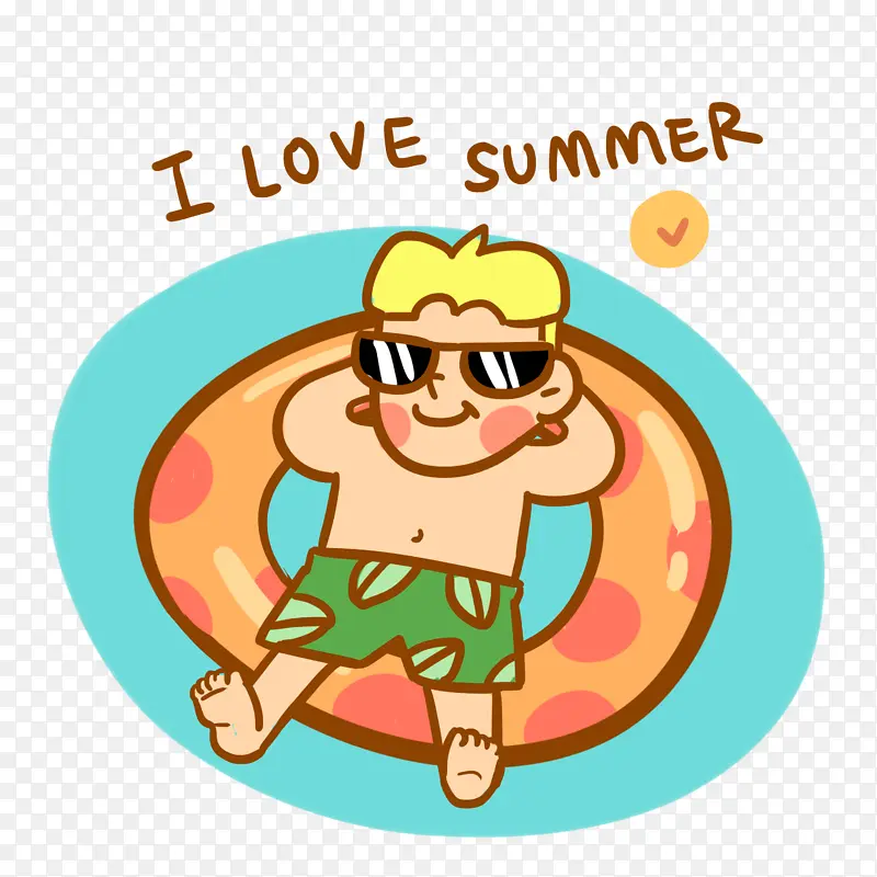 夏日，表情，我爱夏天，游泳圈