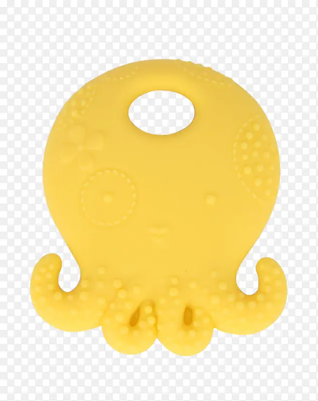 宝宝硅胶章鱼牙胶黄色