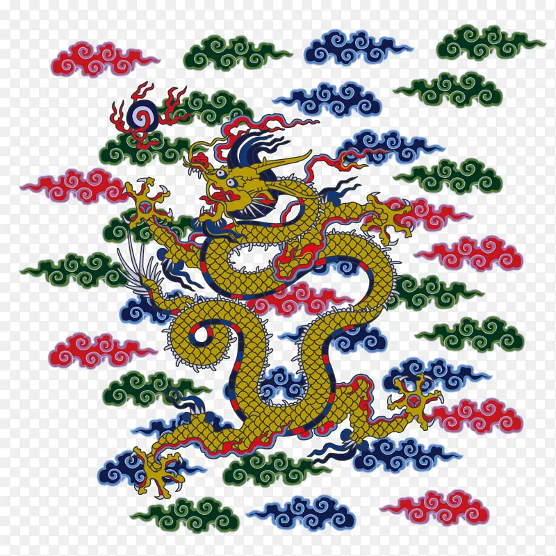 龙图案中国龙剪纸元素PNG图片素材下载_图片编号ypkkbkng-免抠素材网