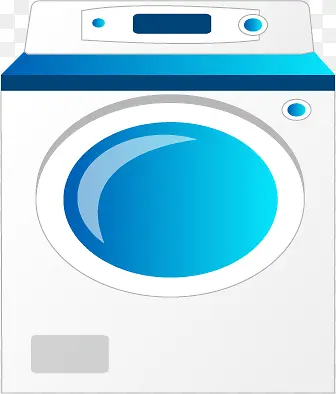 卡通蓝色洗衣机