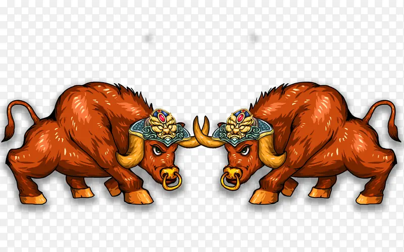 国潮风 牛 手绘 金牛