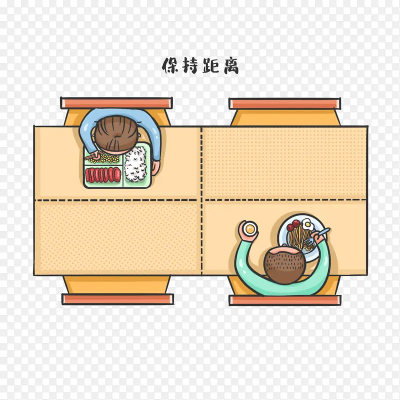 保持距离分餐预防病毒