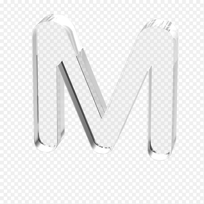 立体水晶透明字母m