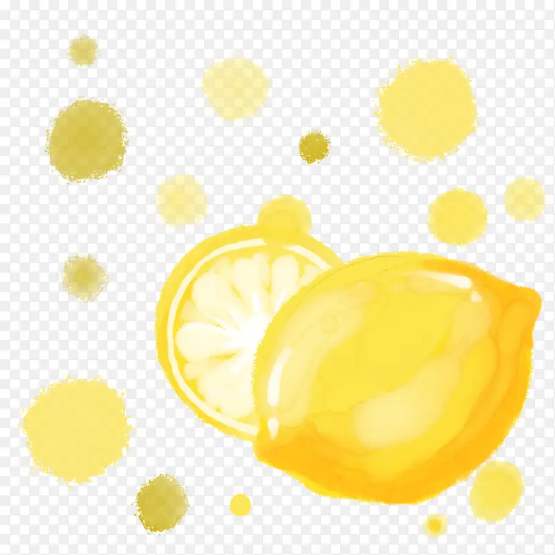 手绘柠檬漂浮图案