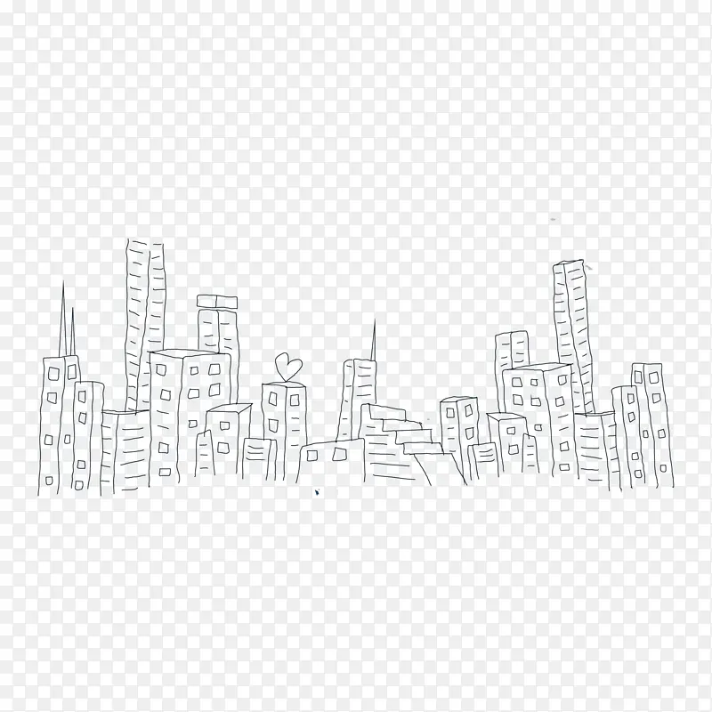 城市，剪影，线性，素材