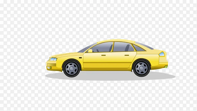 汽车，黄色，跑车，卡通车