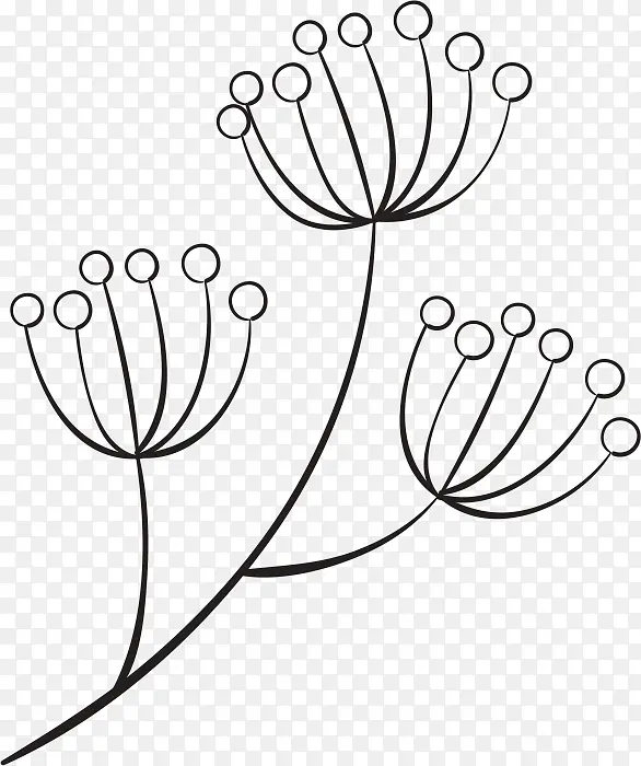 花 植物 手绘 线条  简笔