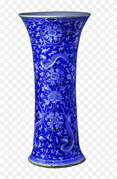 中国风蓝色青花瓷瓶