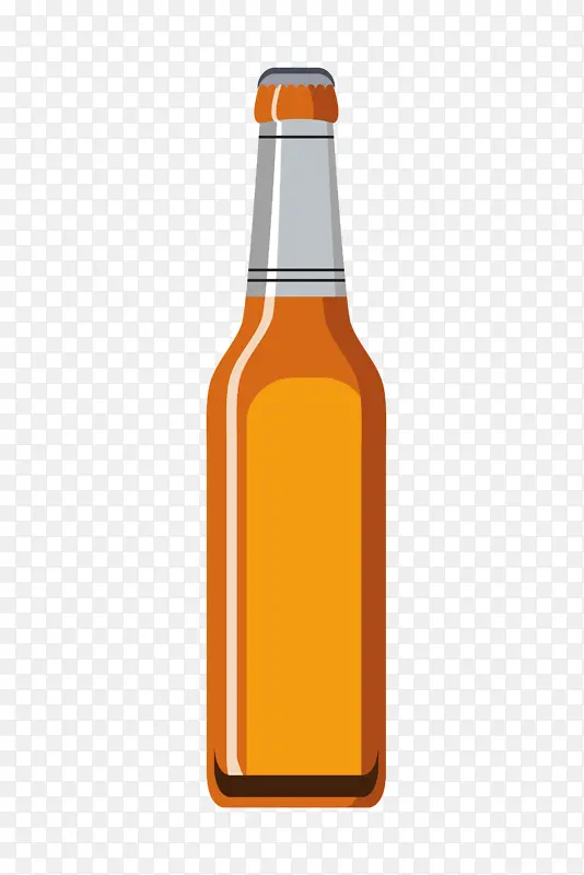 橙色的啤酒瓶插画