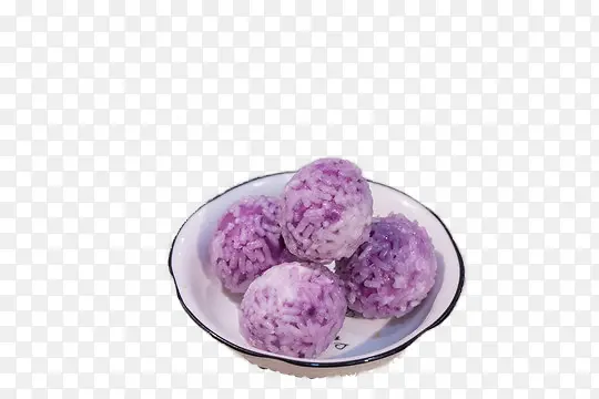 紫薯球；糯米紫薯球