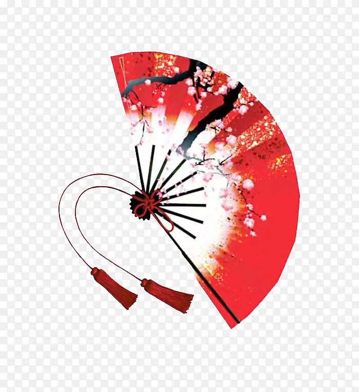 古风扇子，梅花扇子
