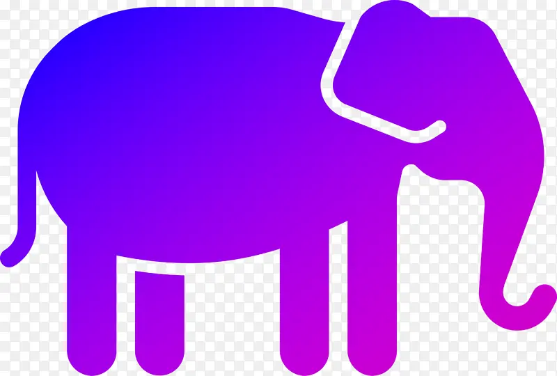 蓝紫色，渐变，大象，矢量，放大，方便
