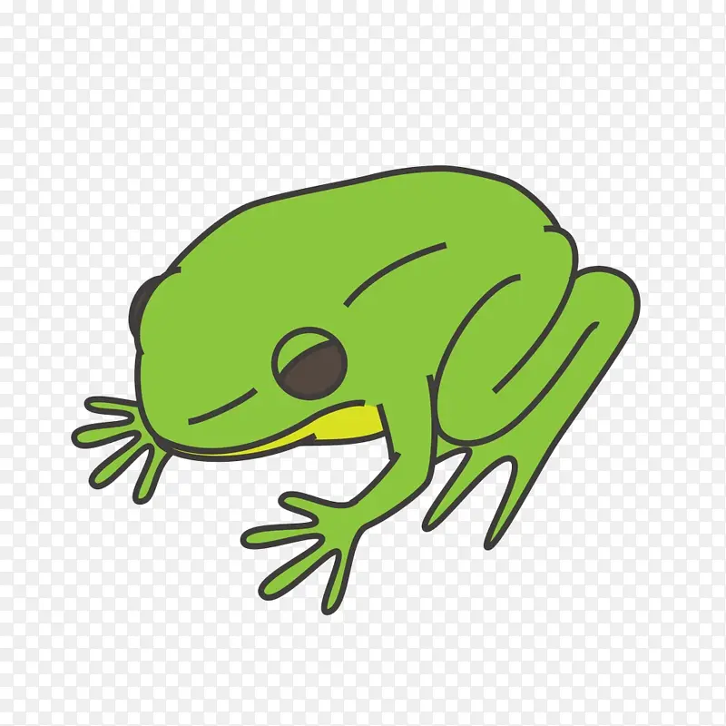 卡通绿色小青蛙矢量图