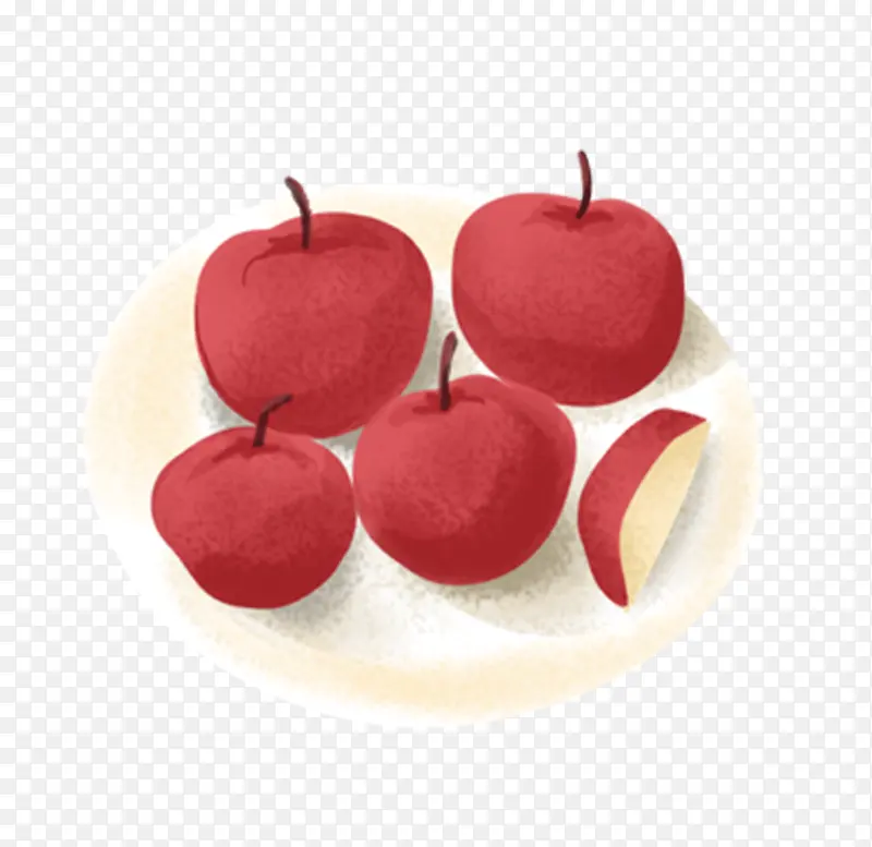 一盘红色的苹果