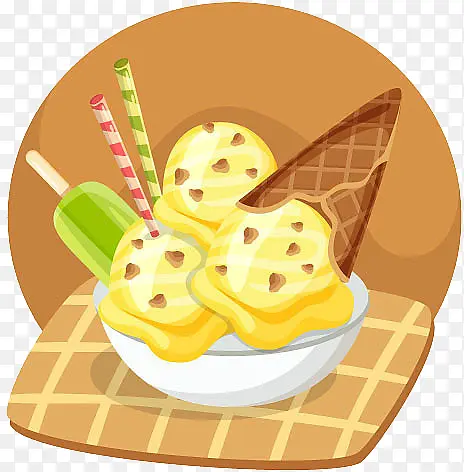 棕色夏日柠檬雪糕冰激凌