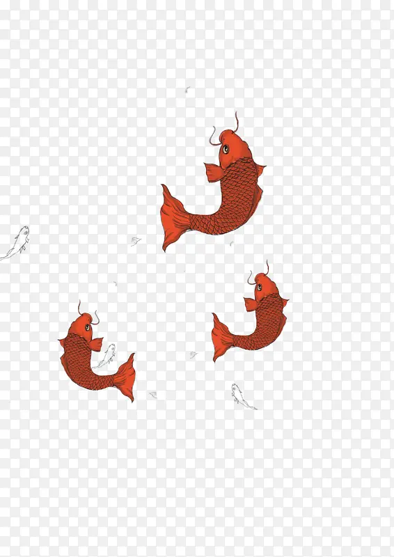 红色鲤鱼跳跃