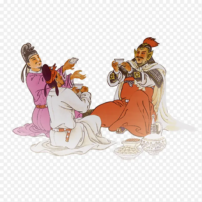 古人 聚会 喝酒 插画PNG图片素材下载_图片编号yvrrprzg-免抠素材网