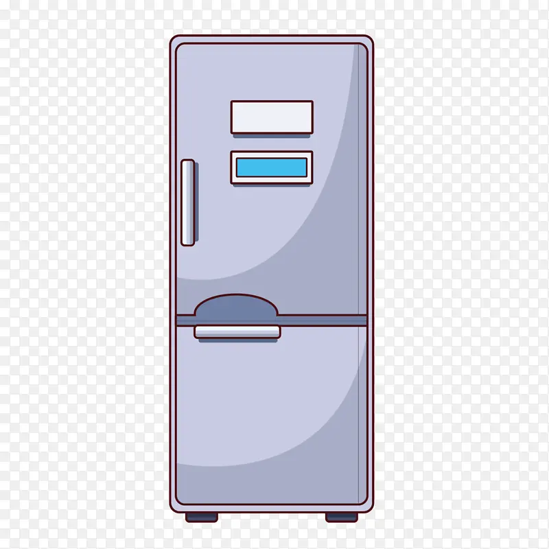 灰色卡通家用电器冰箱