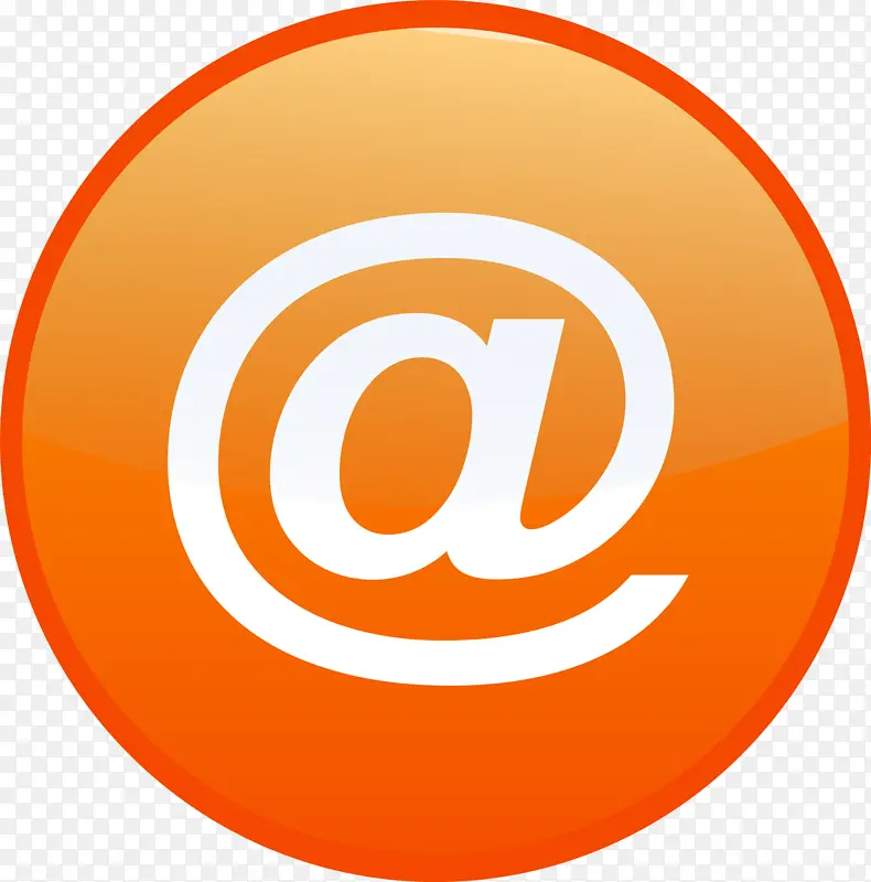 邮件图标素材橘色圆