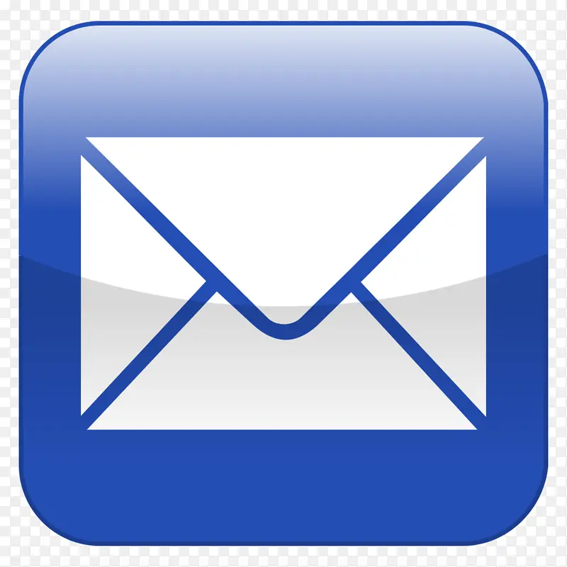邮件图标素材蓝色按钮
