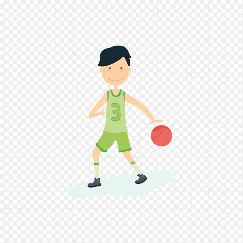 绿色打篮球男子