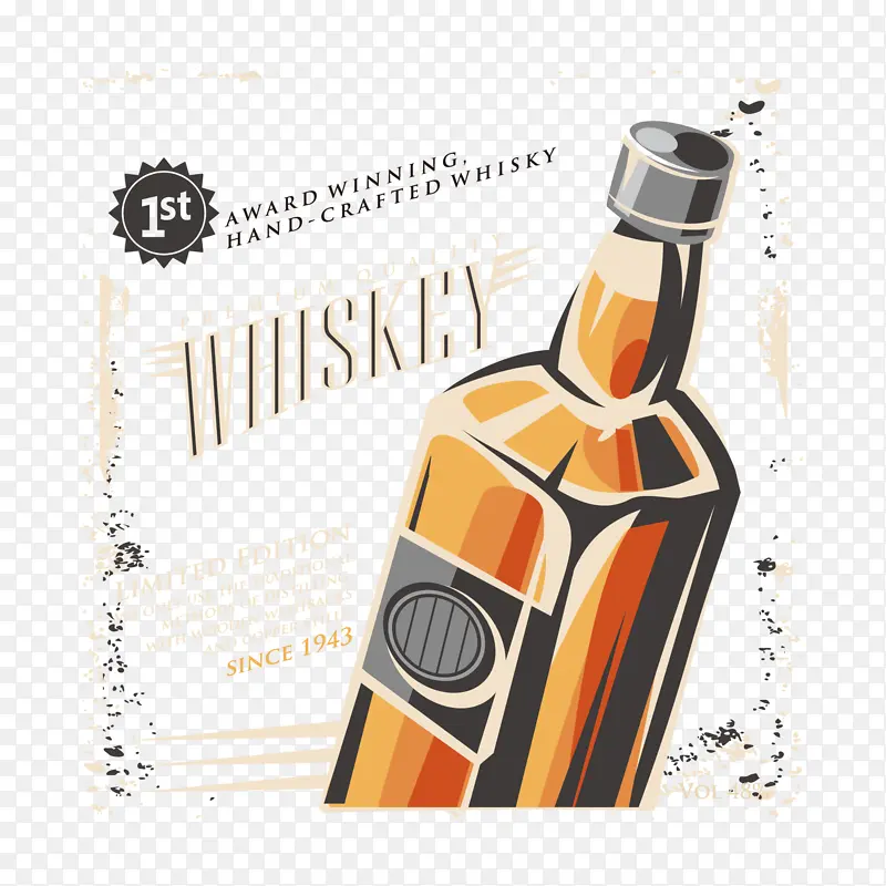 矢量威士忌海报设计元素