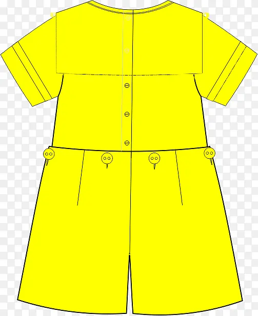 黄色T童装连体裤