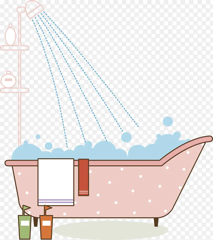 浴室粉色浴缸