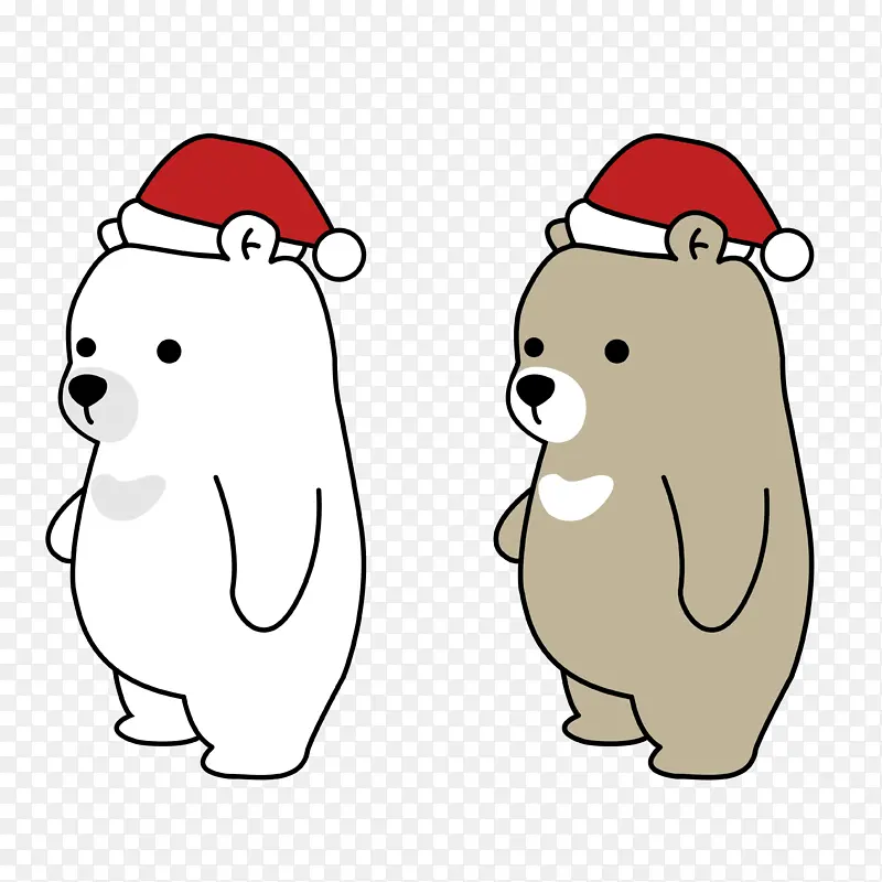 圣诞节卡通设计元素可爱熊