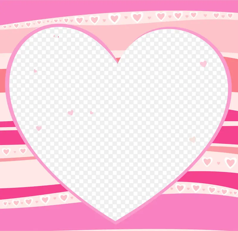 粉色爱心纹理边框