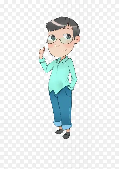 卡通的小男孩  戴眼镜的卡通男孩