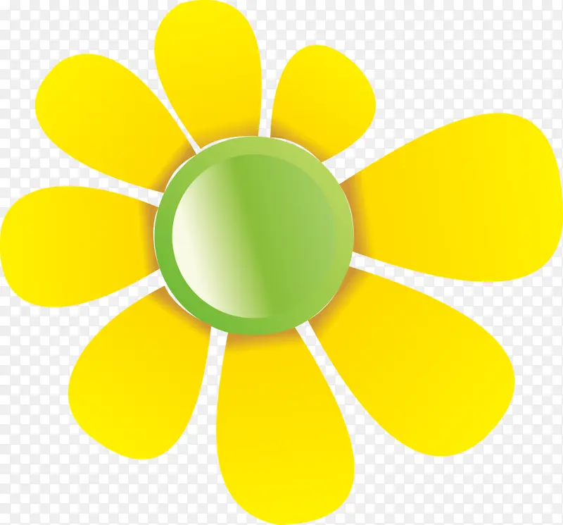 太阳花朵异形免扣花朵黄色花朵叶子绿色花