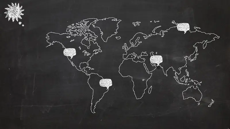 黑色黑板世界地图背景图