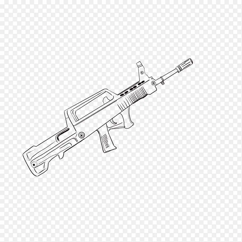 现代化武器枪|手绘线描