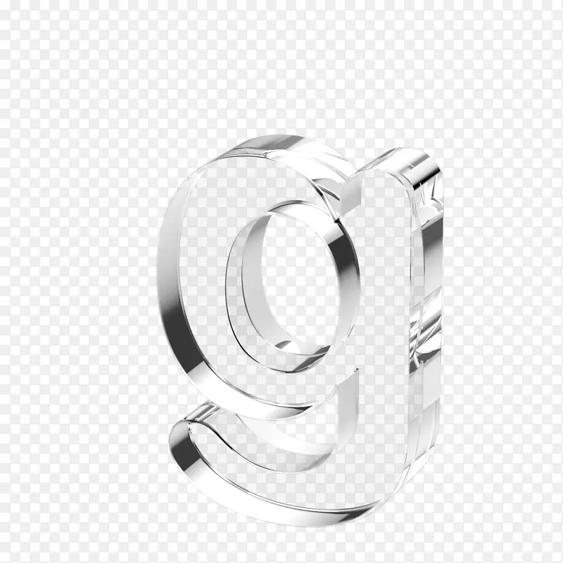 立体水晶透明字母g
