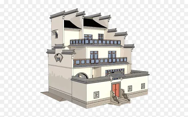 国潮中国风屋子