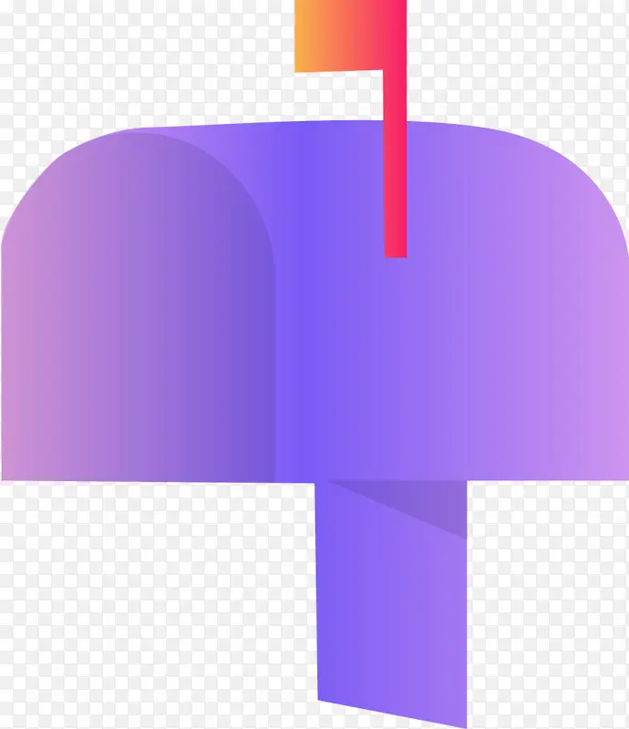 紫色几何矩形邮箱