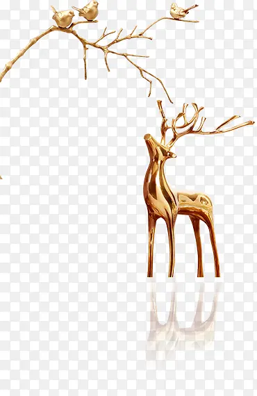 圣诞节圣诞装饰麋鹿金色
