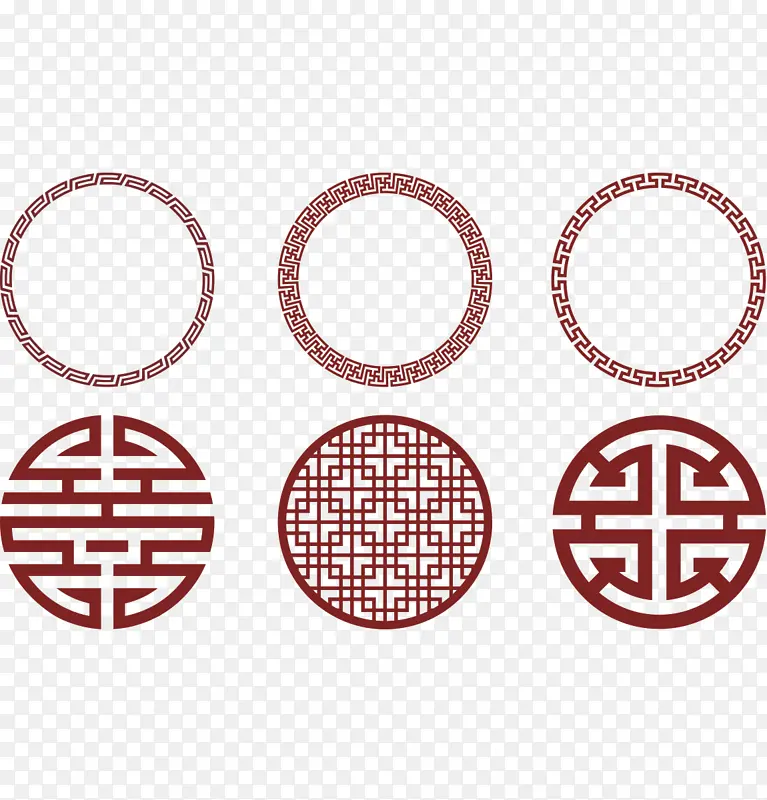 中式圆形图案素材