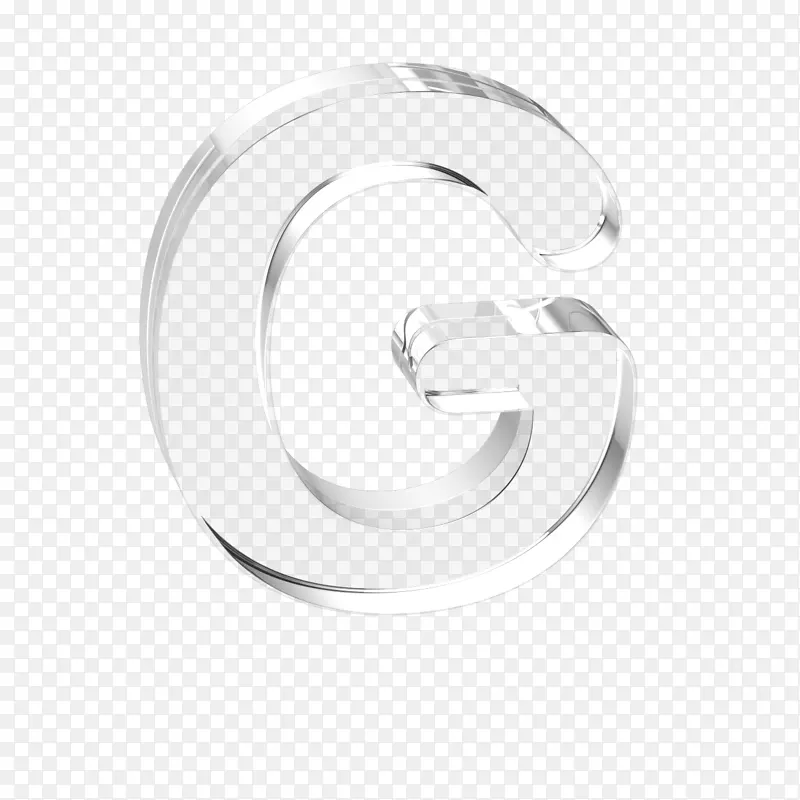 立体水晶透明字母g
