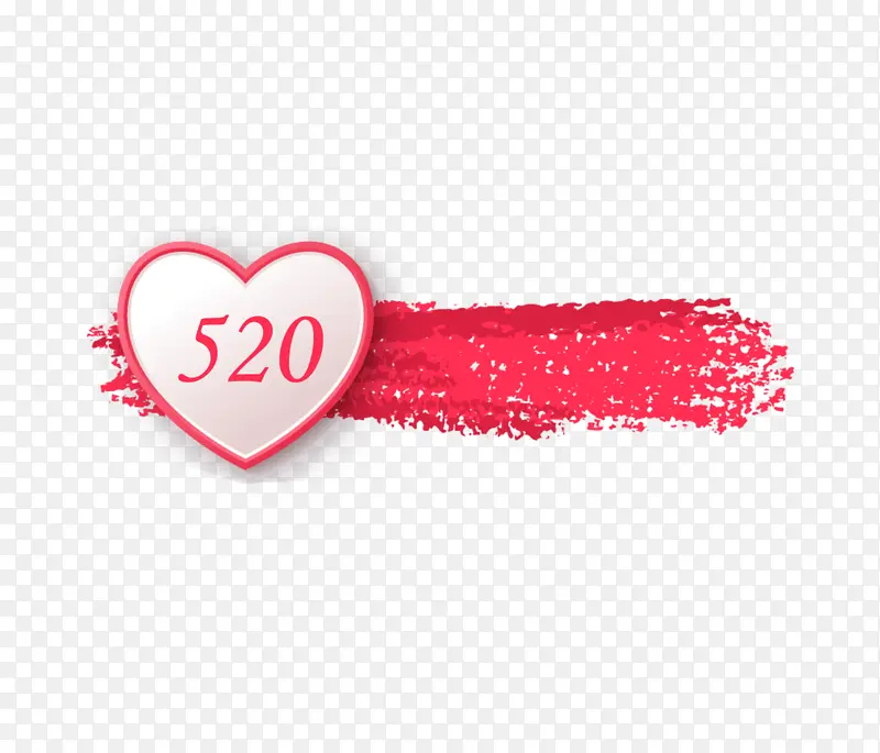 520爱心红色墨迹标题6