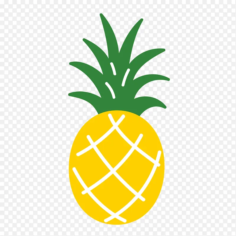 黄色扁平化夏天水果菠萝