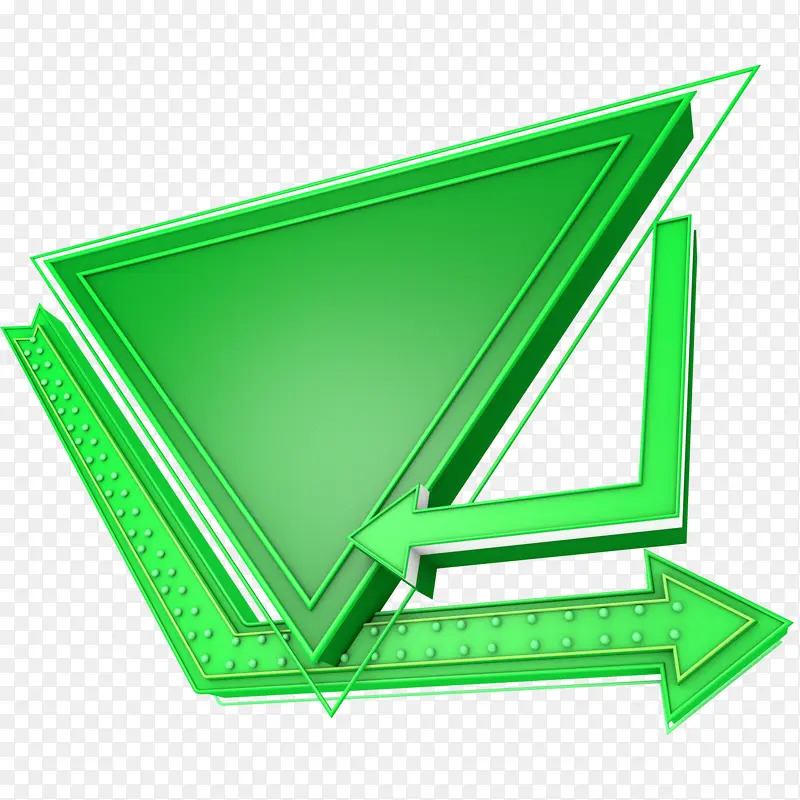 绿色三角箭头立体图形
