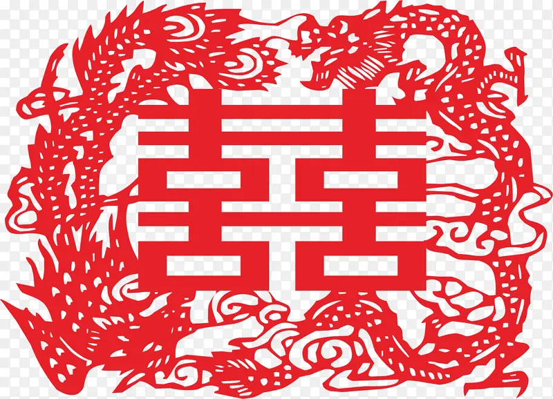 双喜，红色，龙，喜庆