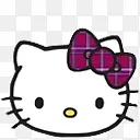 红色格子布蝴蝶结的Hello Kitty
