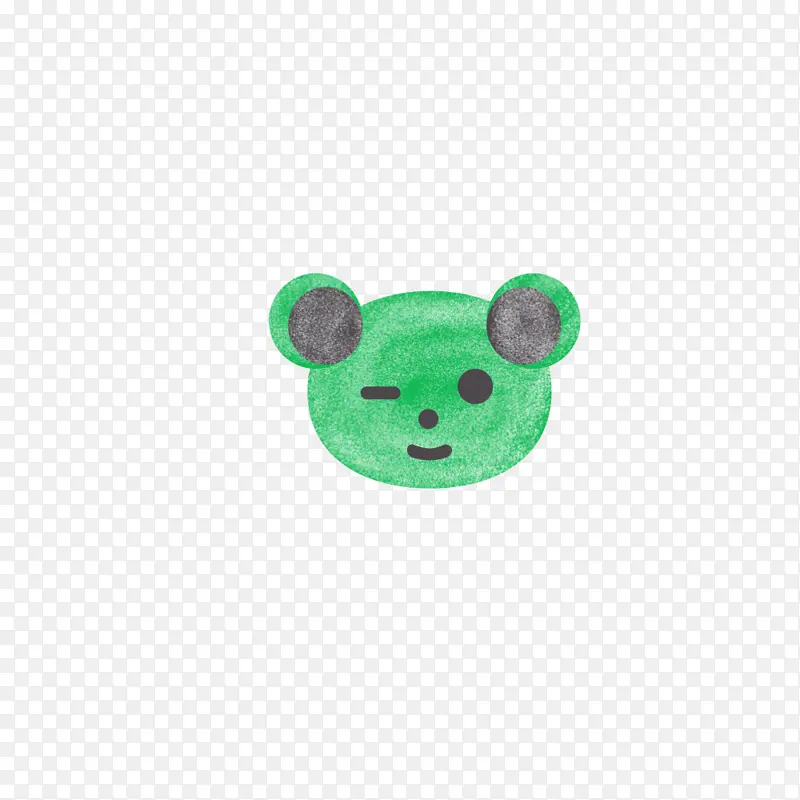 绿色卡通熊头