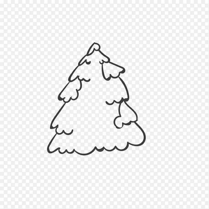 手绘圣诞线稿树