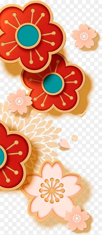 中国风饰品装饰标题花节日 素材